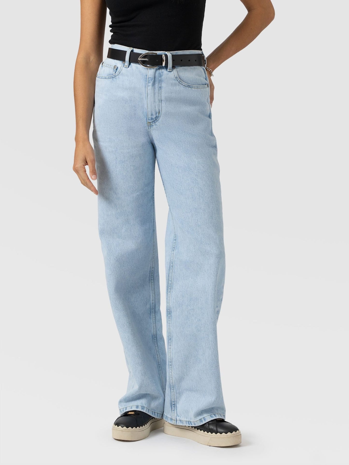 Adjustable Wide Leg Jeans