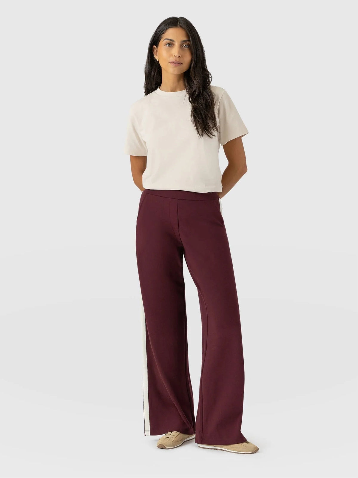 Hoxton Wide Leg Pant - Bordeaux