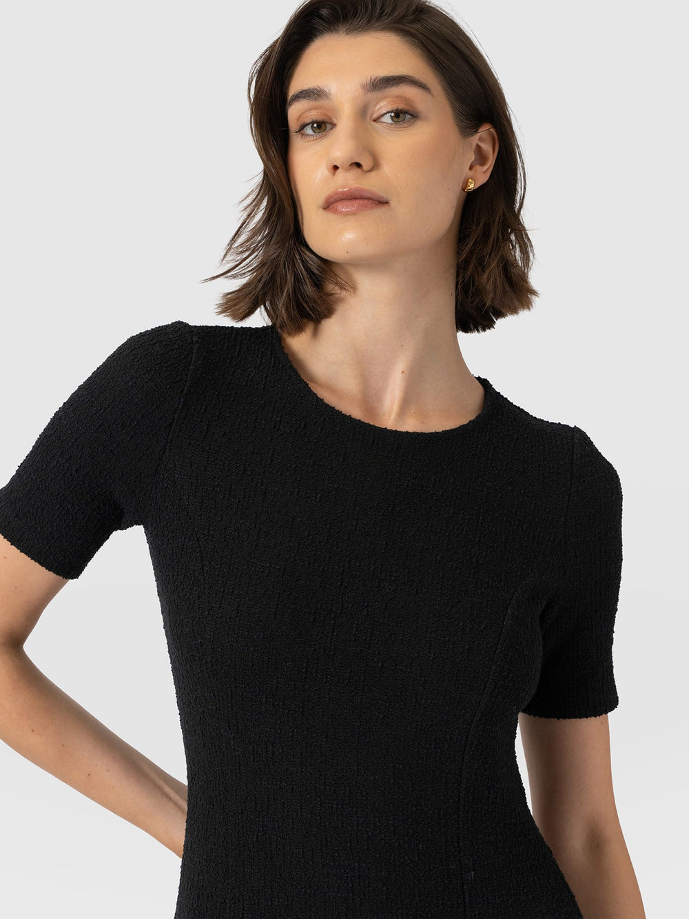 Lana Pleated Short Sleeve Dress