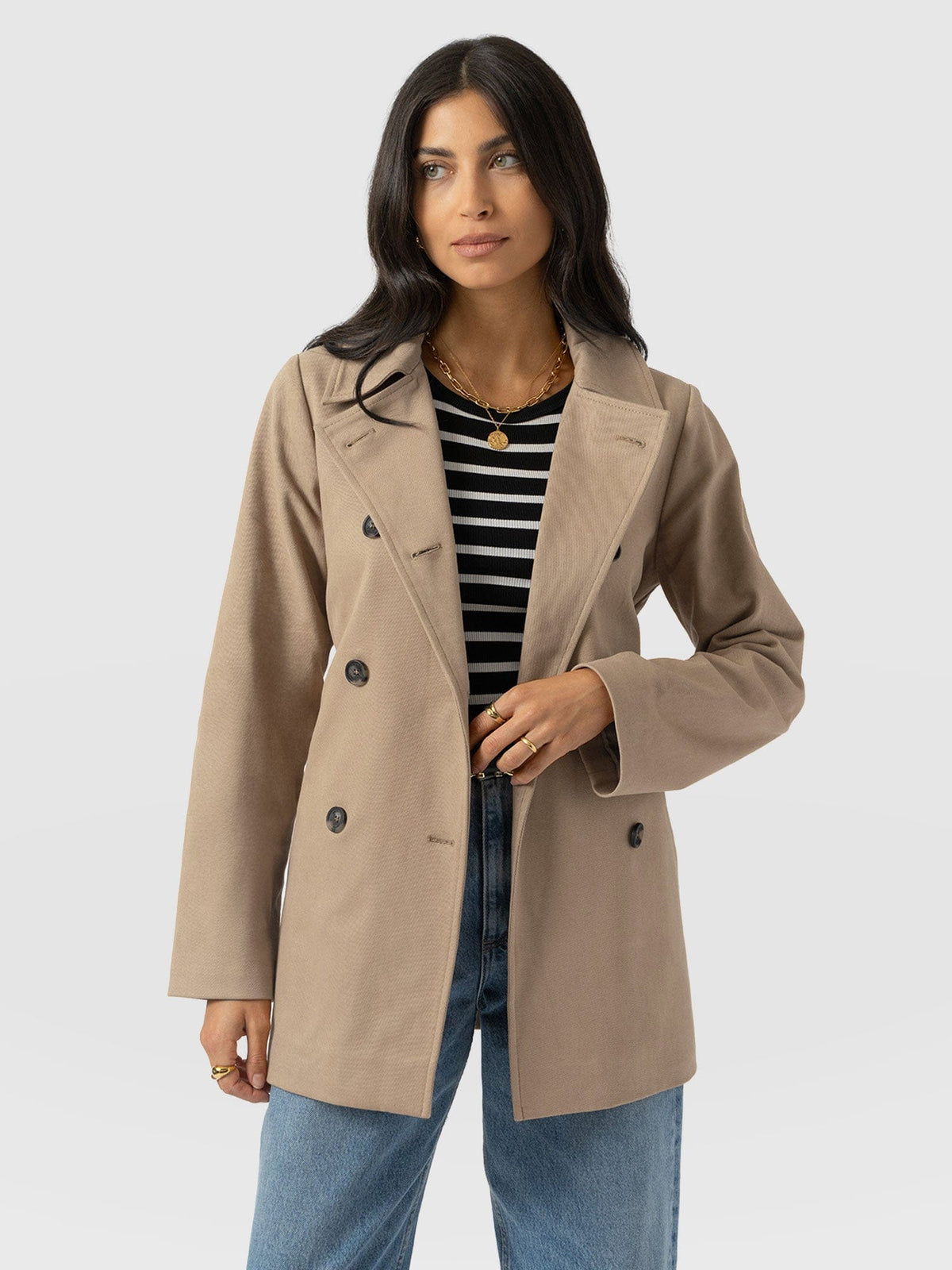 Marion Double Breasted Short Trench
