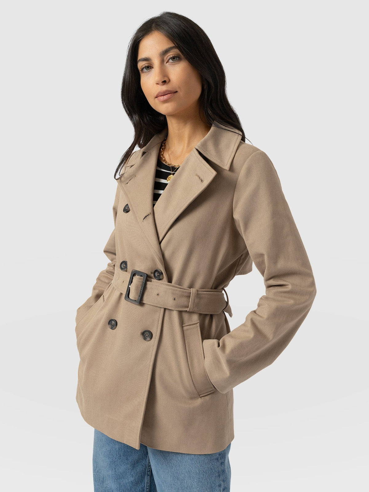 Marion Double Breasted Short Trench