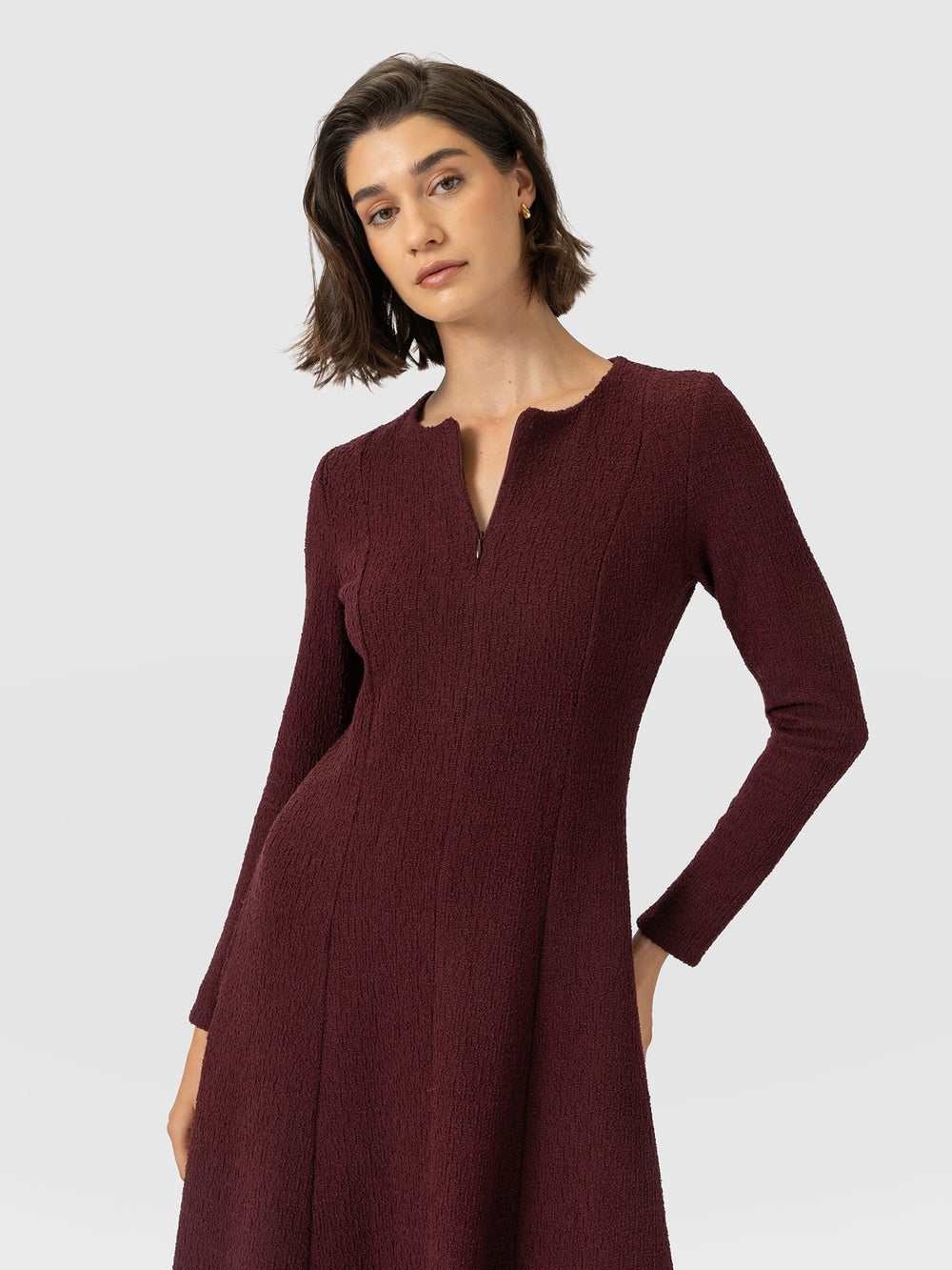 Orla Midi Dress A long-sleeved midi with an adjustable neckline