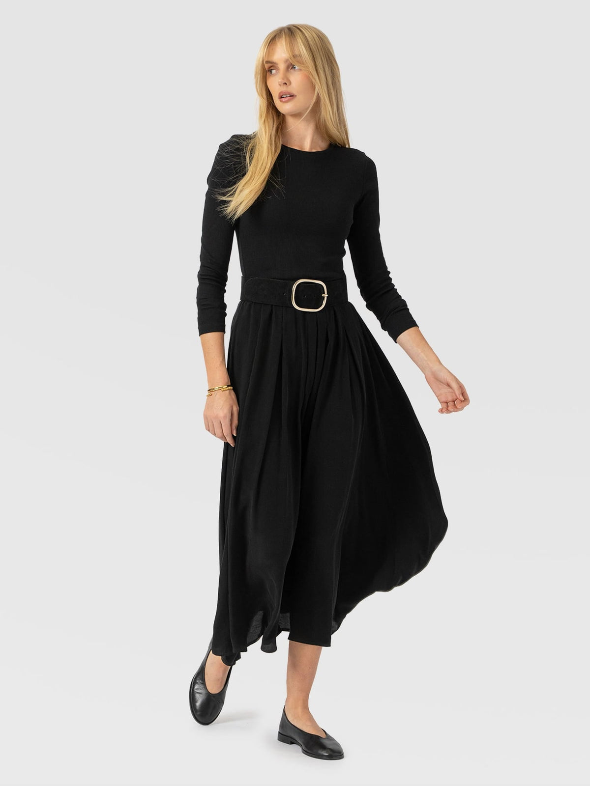 Renee Contrast Long Sleeve Dress