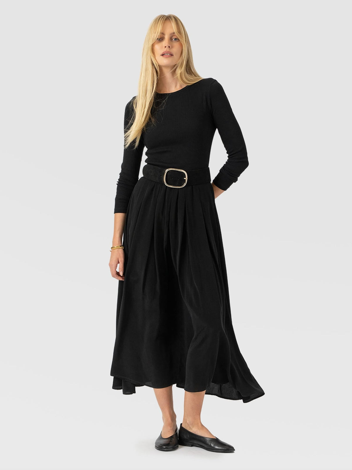 Renee Contrast Long Sleeve Dress