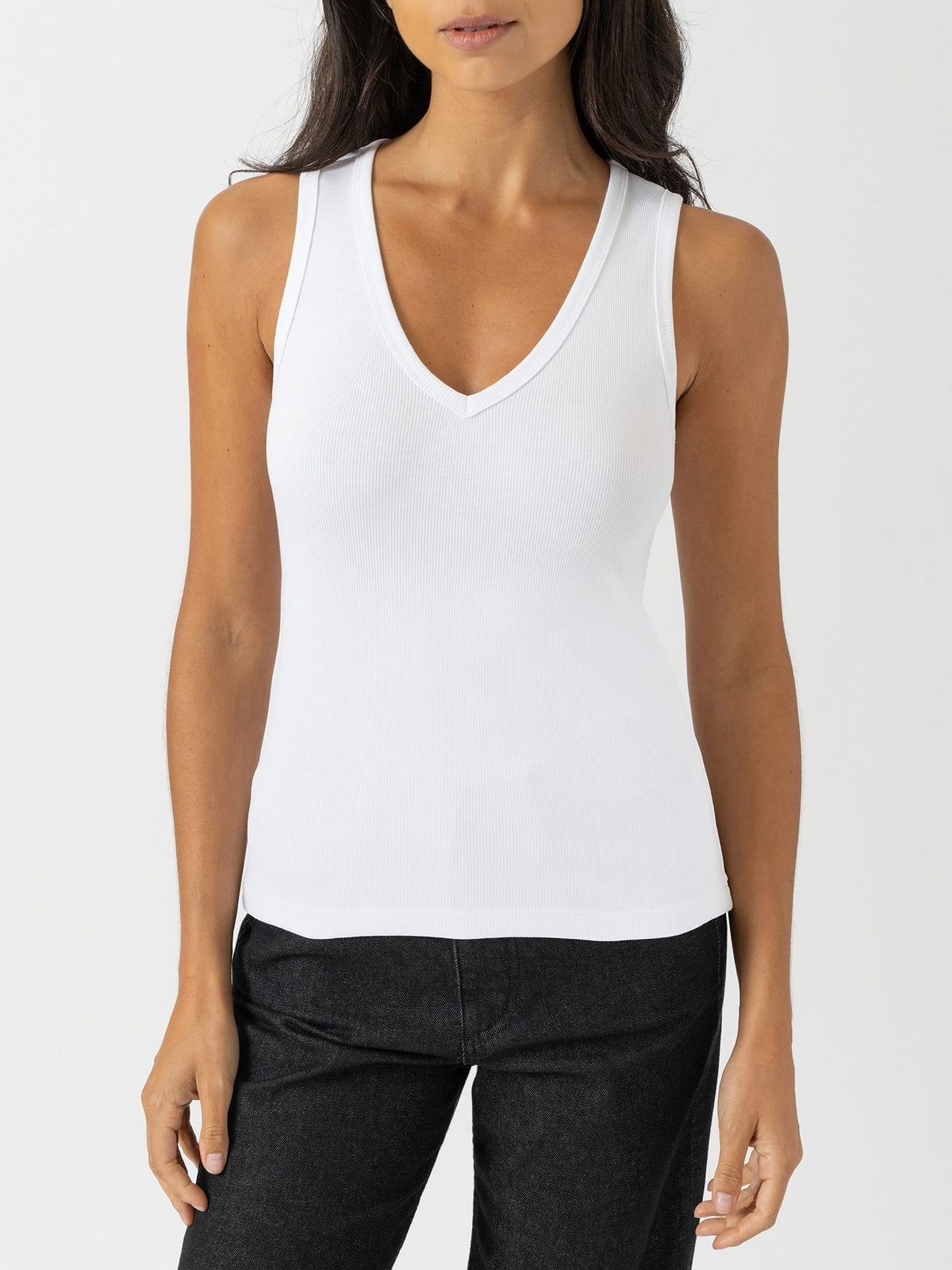 Ribbed V Neck Vest