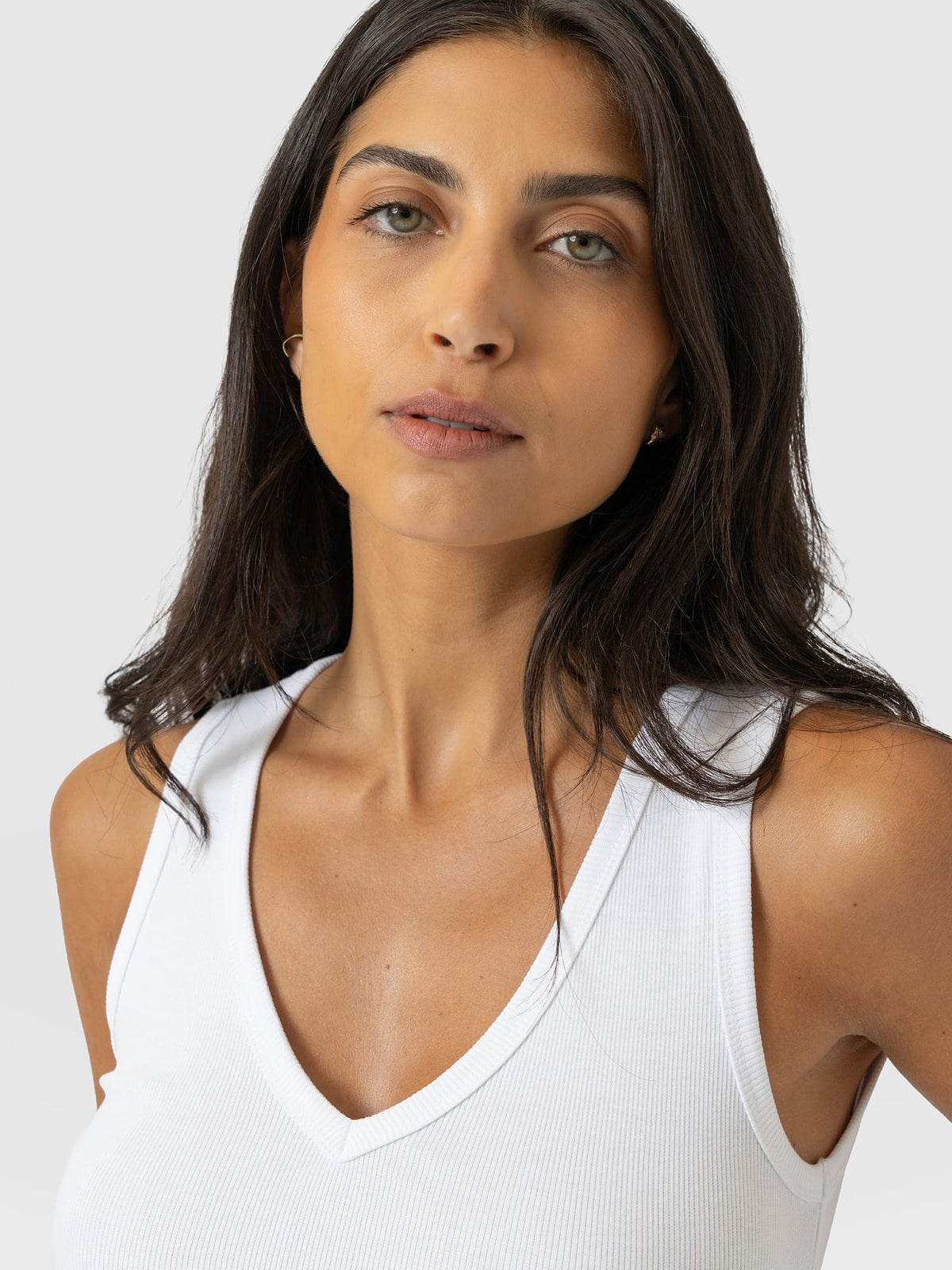 Ribbed V Neck Vest